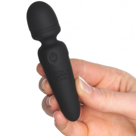 Sensation Mini Wand Vibrator Black, Fifty Shades