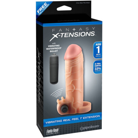 Fantasy X-Tensions Vibrating 1in Extension Beige