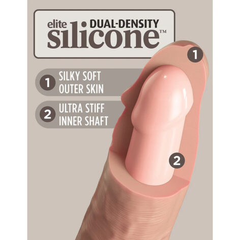 King Cock Elite 11in Dildo Dual Density w/Suction Cup Beige