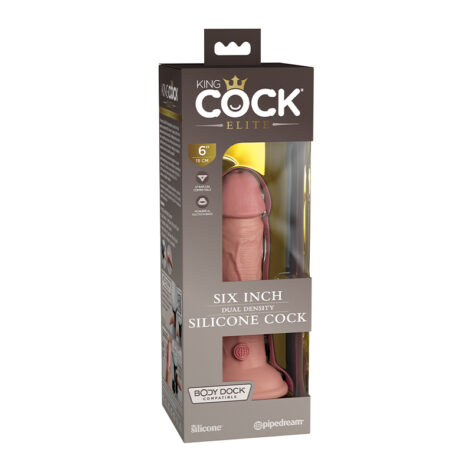 King Cock Elite 6 Inch Dual Density Dildo Light