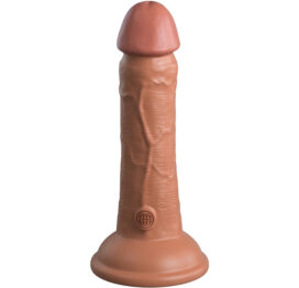 King Cock Elite 6in Dildo Vibrating Silicone w/Suction Cup Tan