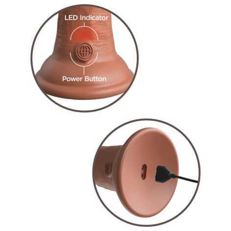 King Cock Elite 6in Dildo Vibrating Silicone w/Suction Cup Tan