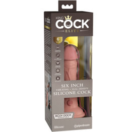 King Cock Elite 6in Vibrating Silicone Dildo Light