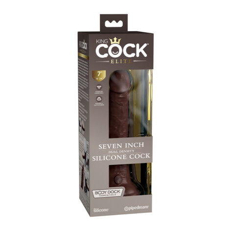 King Cock Elite 7 Inch Dual Density Dildo Brown