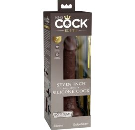 King Cock Elite 7in Dildo Dual Density w/Suction Cup Brown