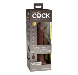 King Cock Elite 7in Vibrating Remote Dildo Brown
