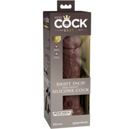 King Cock Elite 8 Inch Dual Density Dildo Brown