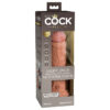 King Cock Elite 8in Dildo Vibe Silicone w/Suction Cup Tan
