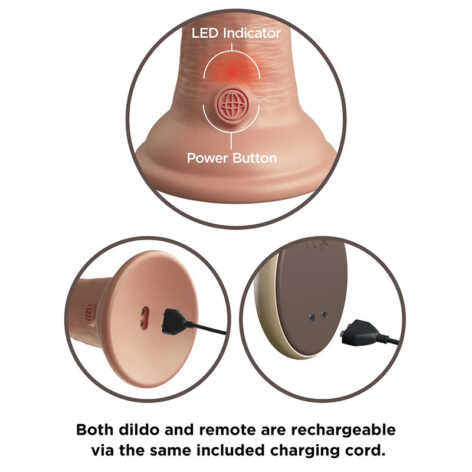 King Cock Elite 9in Dildo Vibe Remote w/Suction Cup Beige
