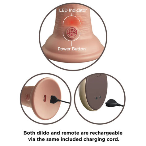 King Cock Elite 9in Dildo Vibe Remote w/Suction Cup Beige