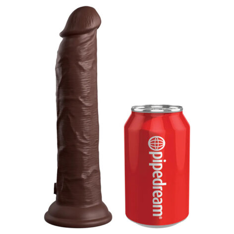 King Cock Elite 9in Dildo Vibe Remote w/Suction Cup Brown
