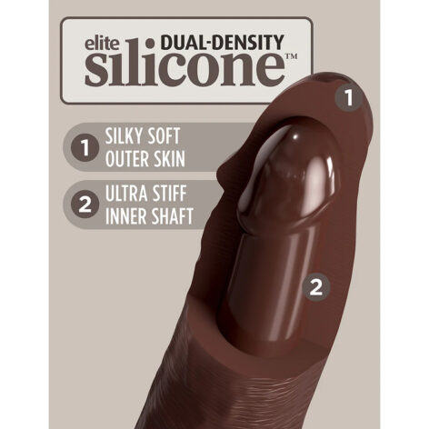 King Cock Elite 9in Dildo Vibe Remote w/Suction Cup Brown