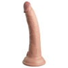 King Cock Elite Dildo 7in Vibe Remote w/Suction Cup Beige