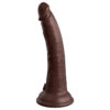 King Cock Elite Dildo 7in Vibrating Remote w/Suction Cup Brown