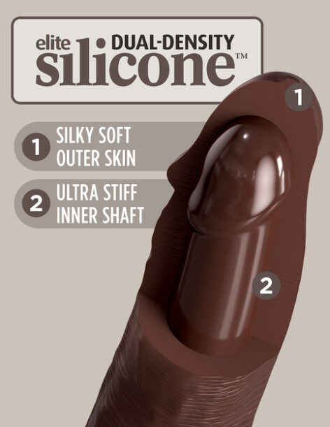 King Cock Elite 11in Dildo Dual Density Brown, Pipedream