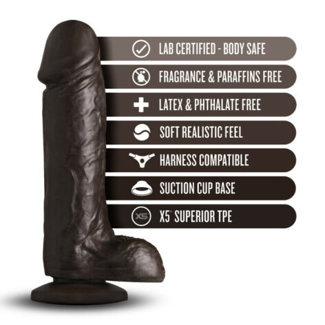 Movie Star Dildo Loverboy 8in w/Balls Chocolate, Blush