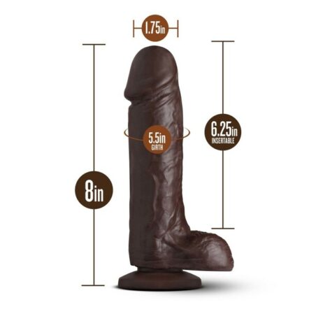 Movie Star Dildo Loverboy 8in w/Balls Chocolate, Blush