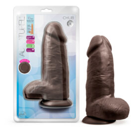 Chub Au Naturel 10in Dildo w/Balls Chocolate