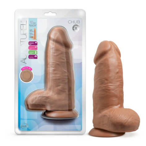 Chub Au Naturel 10in Dildo w/Balls Mocha