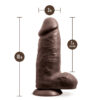 Chub Dildo Au Naturel 10in w/Balls Chocolate