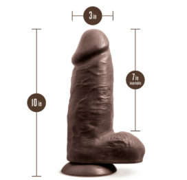 Chub Dildo Au Naturel 10in w/Balls Chocolate