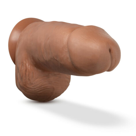 Chub Dildo Au Naturel 10in w/Balls Mocha, Blush