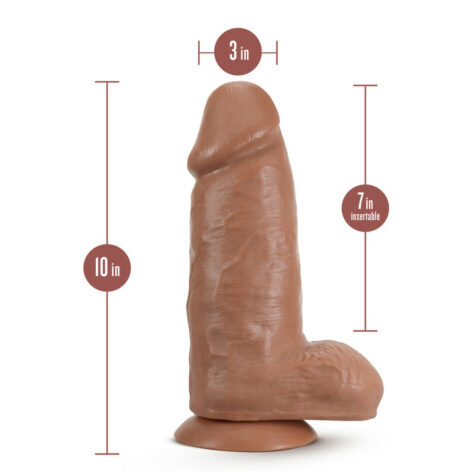 Chub Dildo Au Naturel 10in w/Balls Mocha, Blush