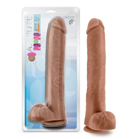 Daddy Au Naturel 14 Inch Dildo w/Balls Mocha