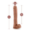 Daddy Dildo Au Naturel 14in w/Balls Mocha, Blush