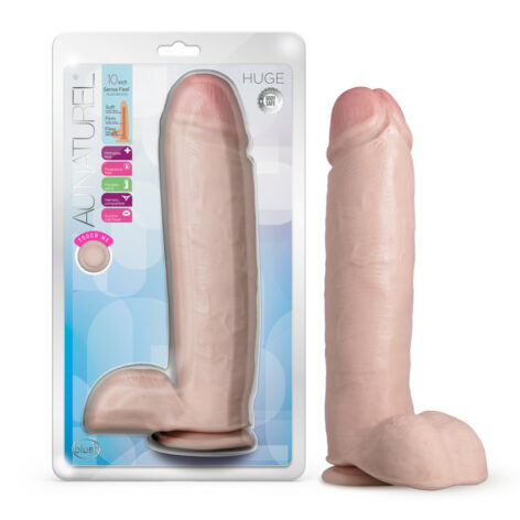 Huge Au Naturel 10in Sensa Feel Dildo Vanilla