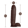 Huge Dildo Au Naturel 10.5in w/Balls Chocolate