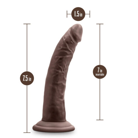 Jack Dildo Au Naturel 7in w/Suction Cup Chocolate, Blush