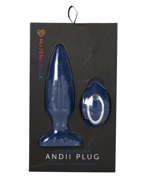 Sensuelle Andii Roller Motion Butt Plug Navy Blue