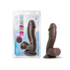 Troy Dildo Au Naturel 6in w/Balls Chocolate Black, Blush