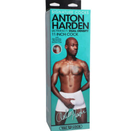 Anton Harden Dildo 11in w/Balls Chocolate Black, Doc Johnson