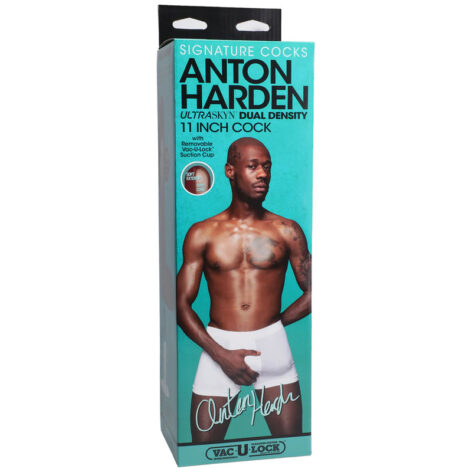 Anton Harden Dildo 11in w/Balls Chocolate Black, Doc Johnson