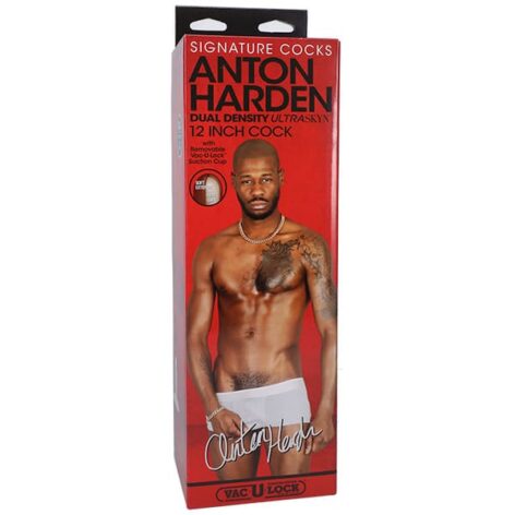 Anton Harden Dildo 12in w/Balls Chocolate Black, Doc Johnson