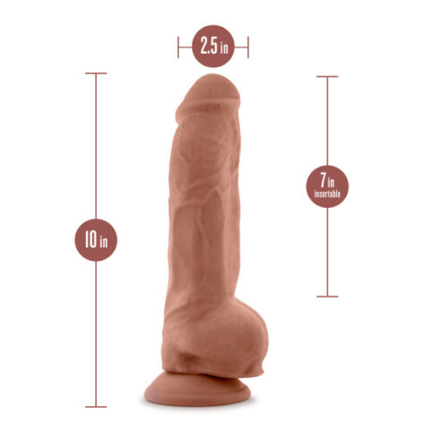 Big Boy Dildo Au Naturel 10in w/Balls Mocha, Blush