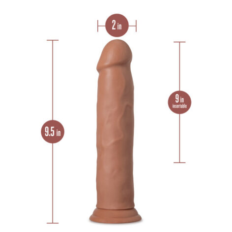 Carlos Dildo Au Naturel 9in w/Suction Cup Mocha, Blush