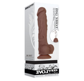 Big Shot Vibrating & Squirting 8" Dong Dark Brown