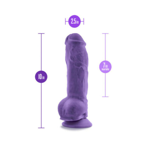 Bold Big Boy Dildo Au Naturel 10in w/Balls Purple, Blush