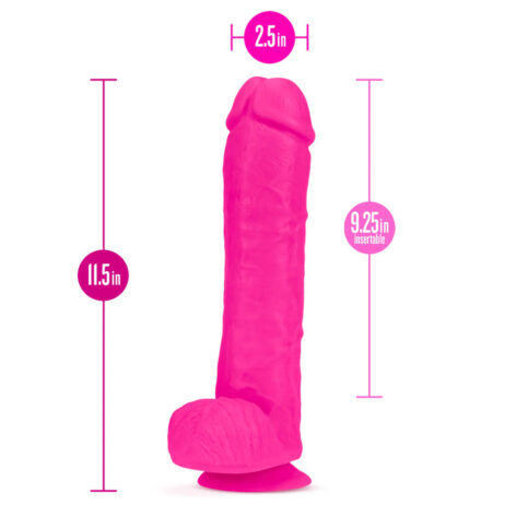 Bold Big John Dildo Au Naturel 11in w/Balls Pink, Blush