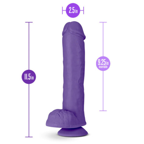 Bold Big John Dildo Au Naturel 11in w/Balls Purple, Blush