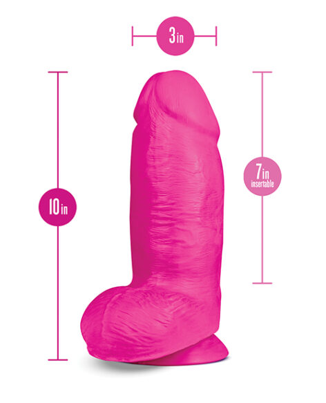 Bold Chub Dildo Au Naturel 10in w/Balls Pink, Blush