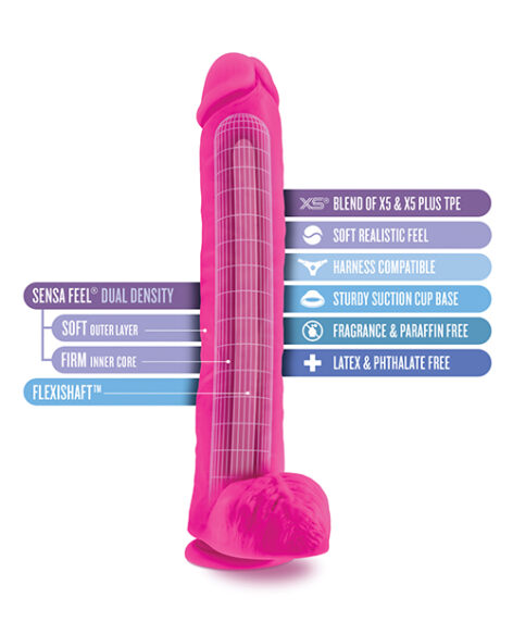 Bold Daddy Dildo Au Naturel 14in w/Balls Pink, Blush