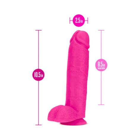 Bold Huge Dildo Au Naturel 10in w/Balls Pink, Blush