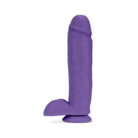 Bold Huge Dildo Au Naturel 10in w/Balls Purple, Blush