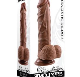 Evolved Realistic Dildo 8 Inch w/Balls Dark