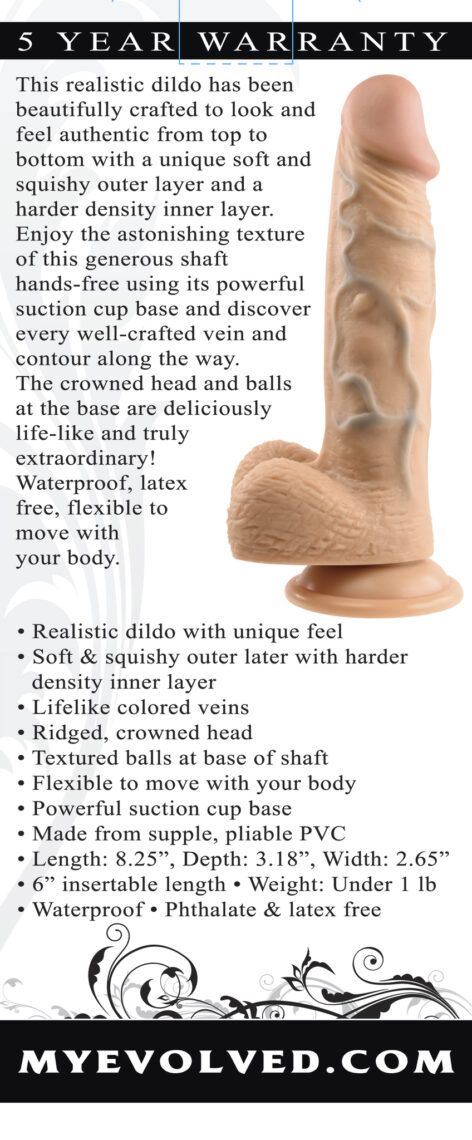 Evolved Realistic Dildo 8in w/Balls Light Beige