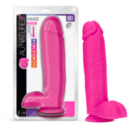 Huge Au Naturel Bold 10in Dildo w/Balls Pink